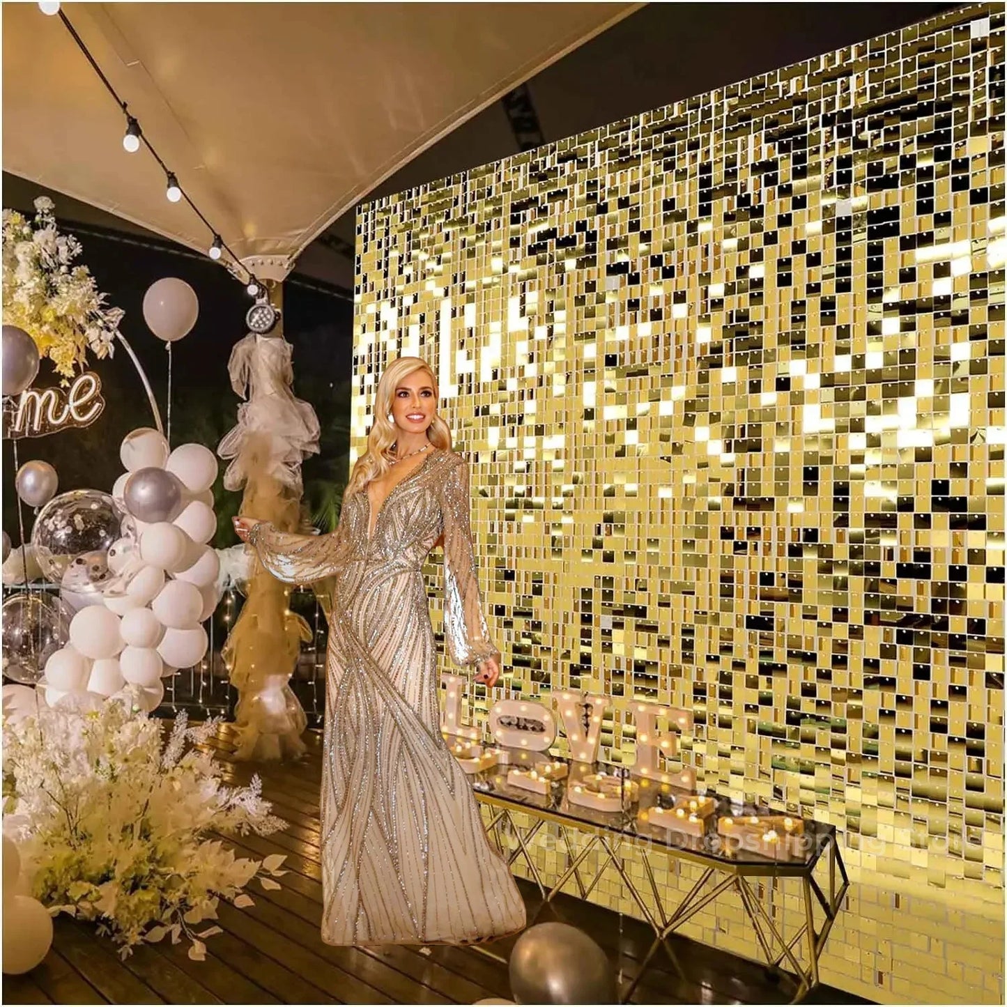 Shimmer Wall Backdrop Panels – Sequin Party Decorations for Weddings, Birthdays, and Events