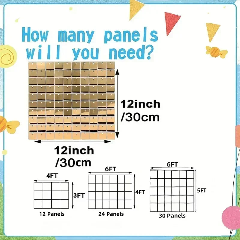 Shimmer Wall Backdrop Panels – Sequin Party Decorations for Weddings, Birthdays, and Events
